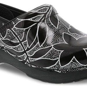 Dansko Professional Black Floral Patent